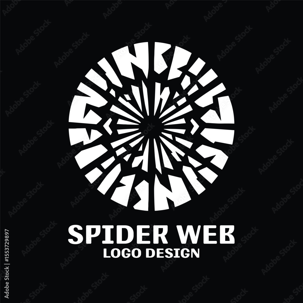 Spider Web Vector Logo Design Spider Web Vector Logo Design
