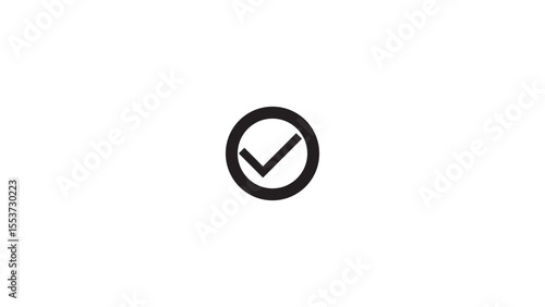 Checkmark Icon and Logo template, approve, certify, confirm, corroborate, endorse, justify, legalize, legitimize, substantiate, verify marker on white background.