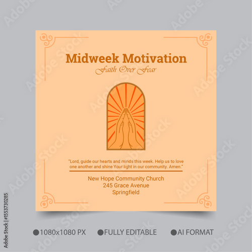 Church worship social media post design