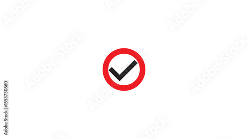 Checkmark Icon and Logo template, approve, certify, confirm, corroborate, endorse, justify, legalize, legitimize, substantiate, verify marker on white background.