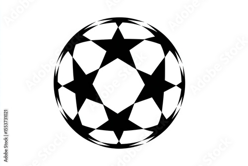 Black and white soccer ball graphic design.