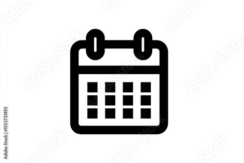 Simple black outline calendar icon.