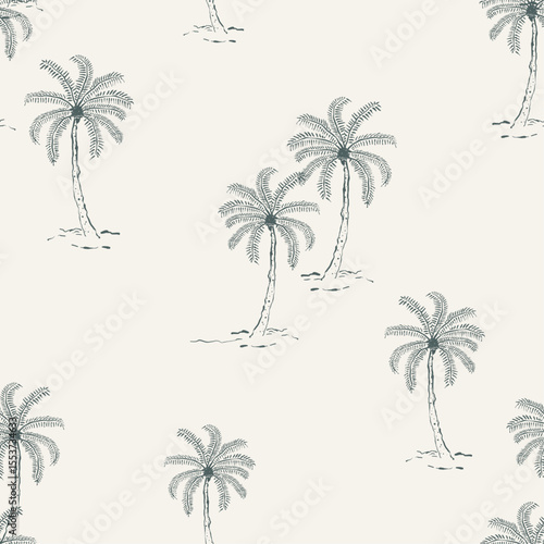 line drawing art. palm tree pattern design. hand drawn palm Leaves background. . summer tropical print design. t shirt summer design ai