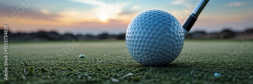 Isolated Golf Ball on Natural Grass with Modern Abstract Background – Sports and Nature Fusion

