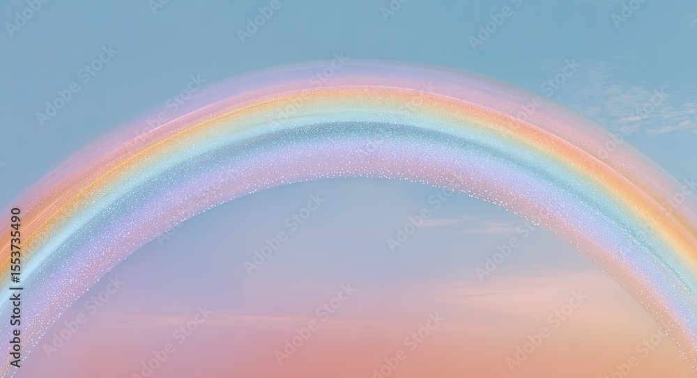 Fototapeta premium Pastel rainbow against soft sky