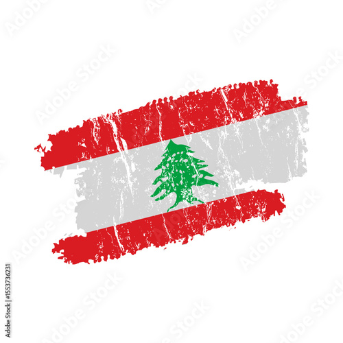 stylized lebanese flag with grunge effect – vintage lebanon flag – vector illustration