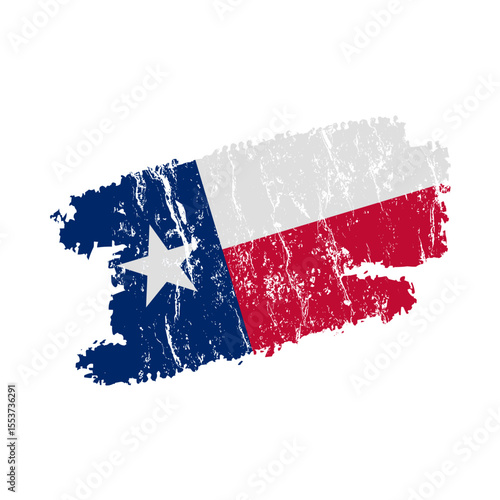 stylized texas flag with grunge effect – vintage state flag of texas – vector illustration