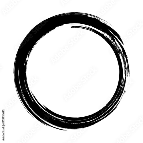 Hand drawn circle grunge frame. Grunge circle. Grunge circle frame. Brush strokes. Design element.