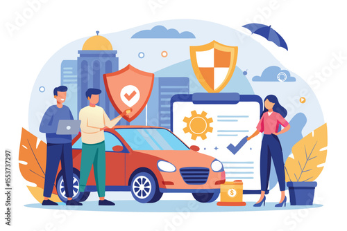 Secure your vehicle with comprehensive insurance coverage options and modern tools for drivers in a vibrant city setting