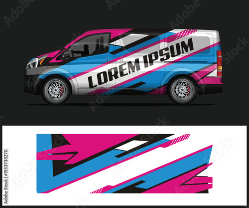 Colorful Van Wrap Design Template graphic design with