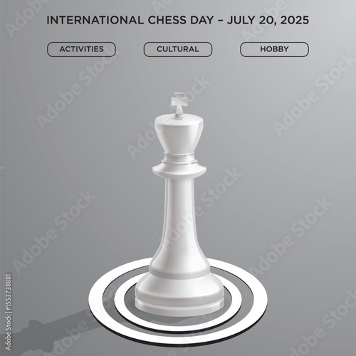 International Chess Day ..Gray Gradient.eps  CHESS KING hard work, success quotes, checkmate, world, white, success, play, championship, piece, international, background, day, symbol, pawn, style, tem