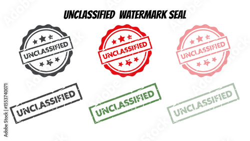 Unclassified Stamp Design – Transparent and Printable Label Template for Presentations. Modern Infographic Elements – Fully Editable SVG for PowerPoint, Illustrator, and most vector-based application.