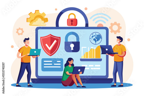 Examining computer security measures with focus on padlock symbol and data protection in a collaborative environment