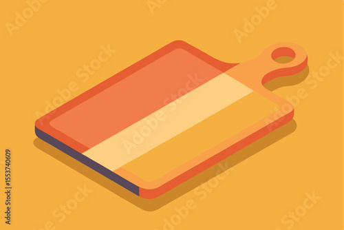 Minimalist cutting board with clean geometric design in vibrant orange and yellow tones against a simple background for kitchen decor