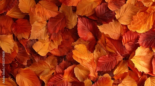 Wallpaper Mural Photograph of a pile of autumn leaves in orange, red, and brown tones Torontodigital.ca
