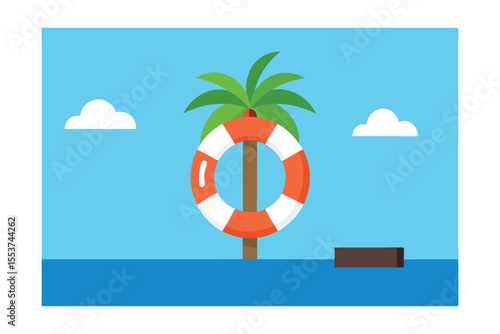 life buoy on a wooden boat