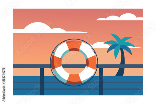 life buoy on a wooden boat