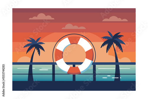 life buoy on a wooden boat