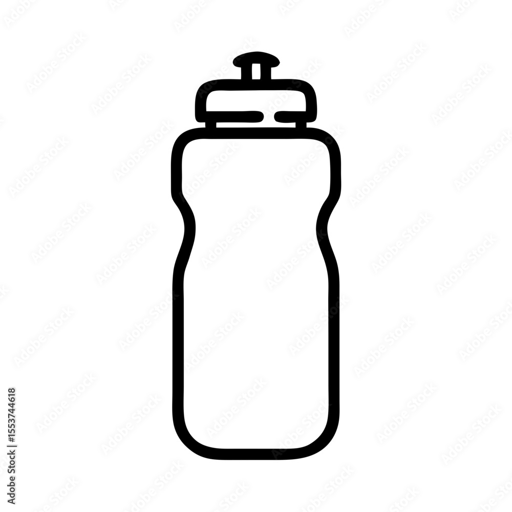 Reusable plastic water bottle with cap isolated Reusable plastic water bottle with cap isolated