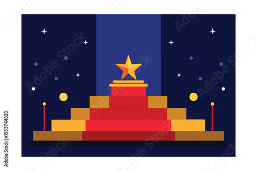 podium with star