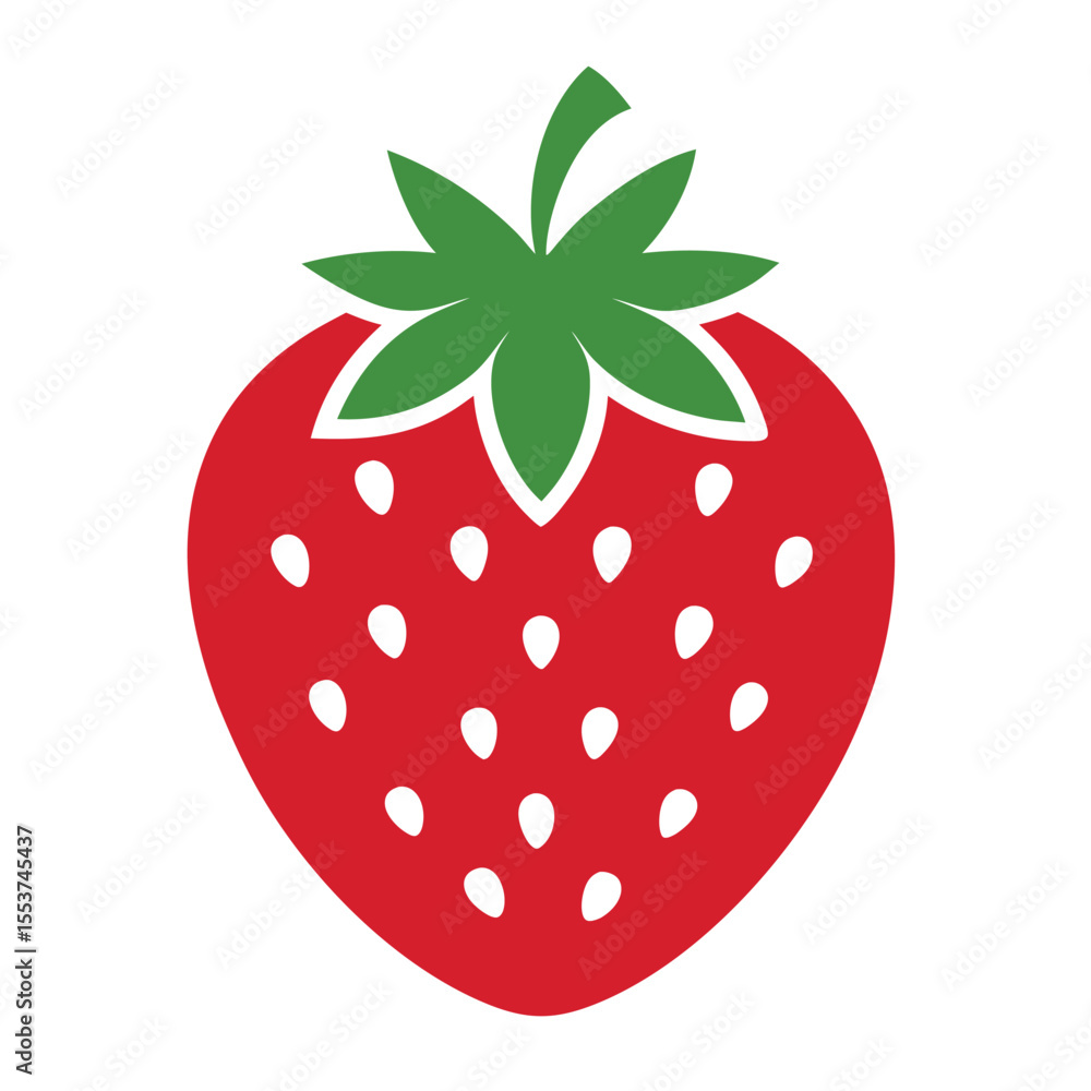 Obraz premium Strawberry vector icon on white background.