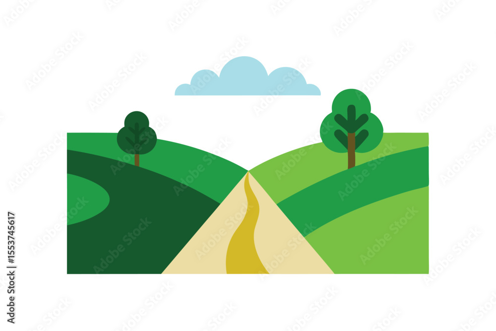 Fototapeta premium vector illustration of a rural landscape