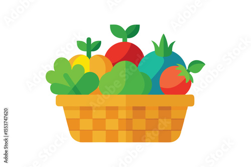 basket with vegetables