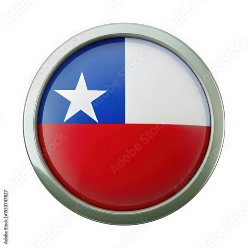 Shiny circular emblem of the flag of chile isolated on transparent background Free Download Shiny circular emblem of the flag of chile isolated on transparent background - GFXLoad