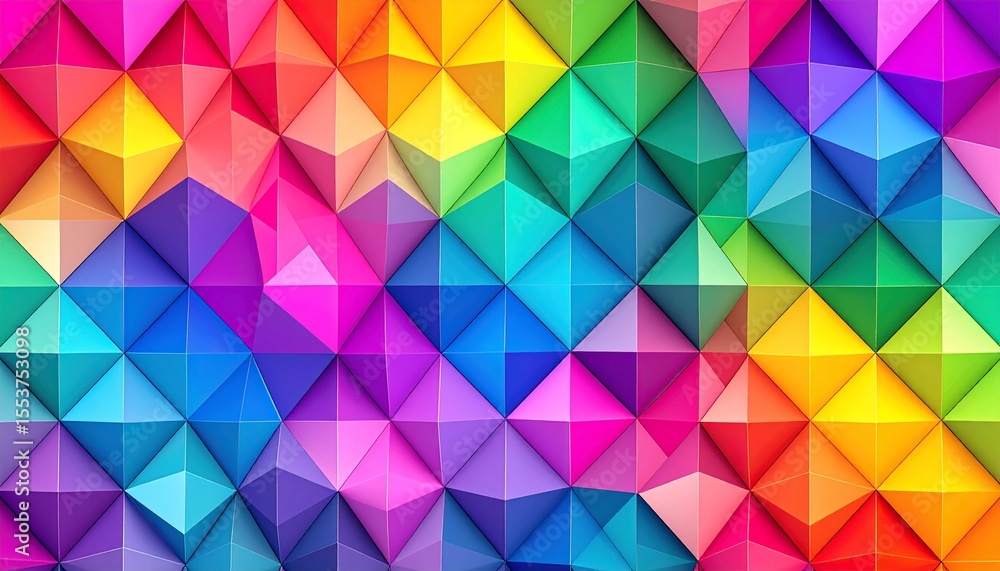 Obraz premium Vibrant gradient tiles forming a seamless geometric pattern, transitioning smoothly between colors for a contemporary and stylish look 2