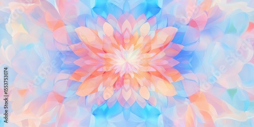 Abstract pastel floral mandala pattern background