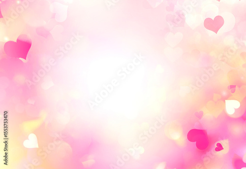 Soft blurred hearts,valentine's bokeh background, illustration. Romantic backdrop, pink texture.Frame.