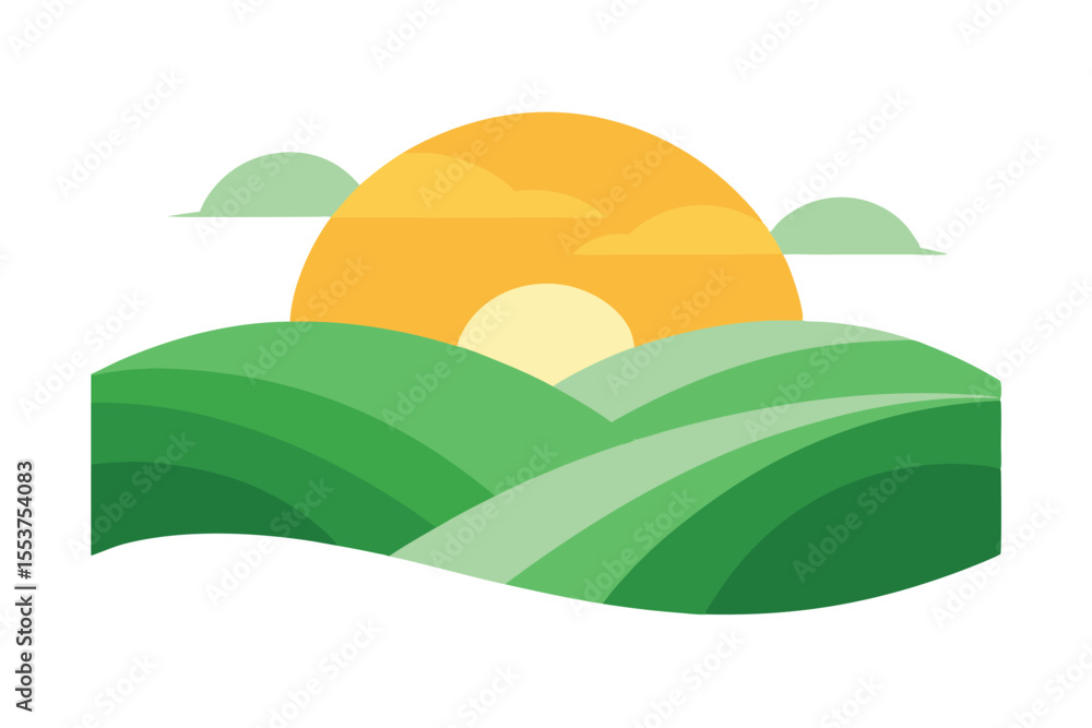 Fototapeta premium landscape with mountains and hills