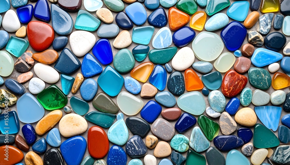 A mosaic featuring irregularly shaped tiles and stones, blending organic forms with geometric precision for a unique artistic expression 6 A mosaic featuring irregularly shaped tiles and stones, blending organic forms with geometric precision for a unique artistic expression 6