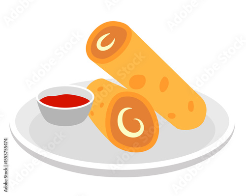 Veg Paneer Roll - Stock Illustration