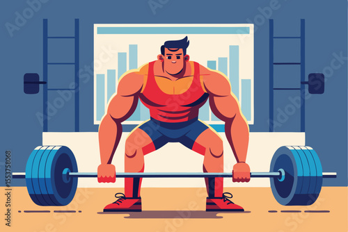 Muscular man lifts heavy weights in gym during deadlift exercise to build strength and power for fitness goals