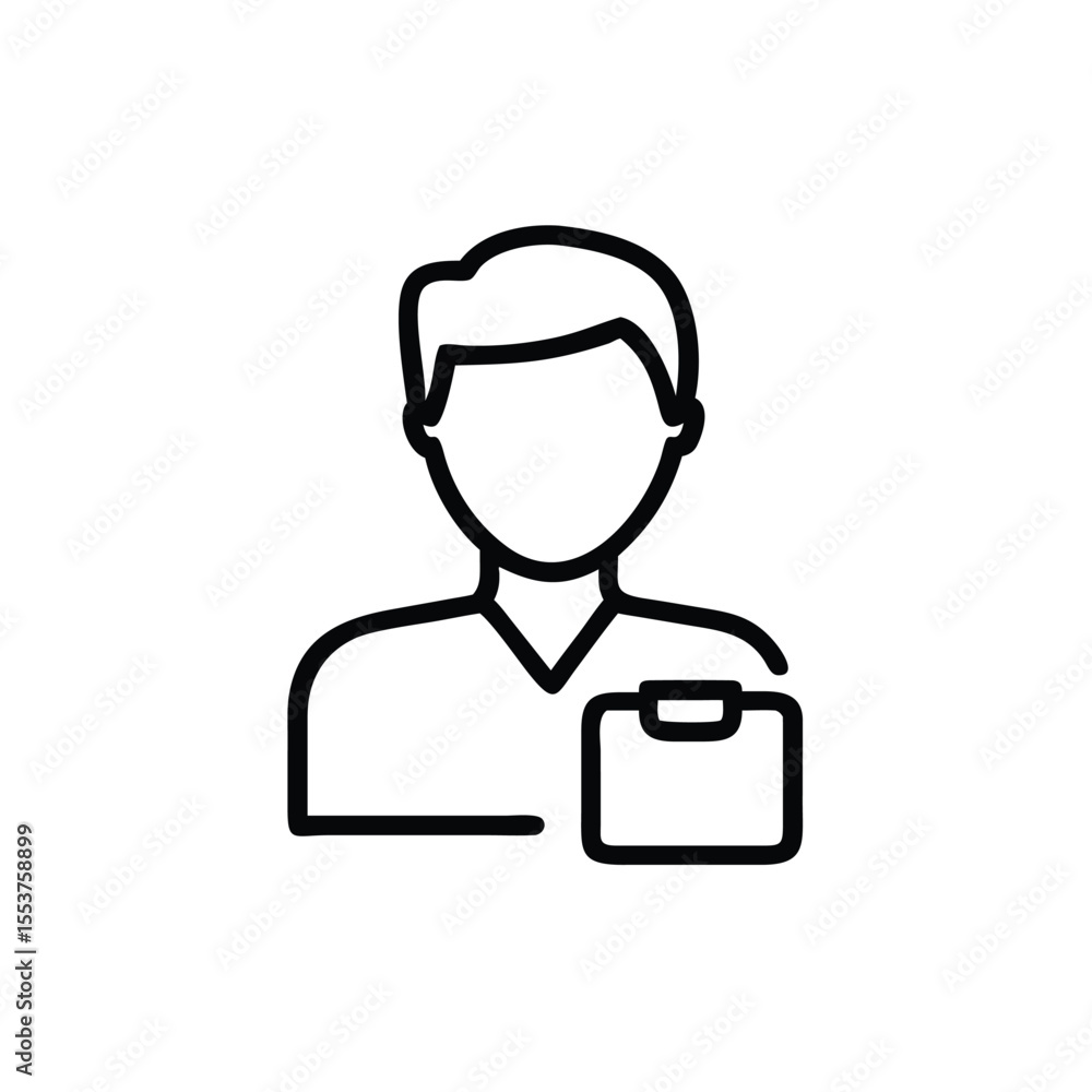Outline of a person with a briefcase or document holder on background vector Outline of a person with a briefcase or document holder on background vector