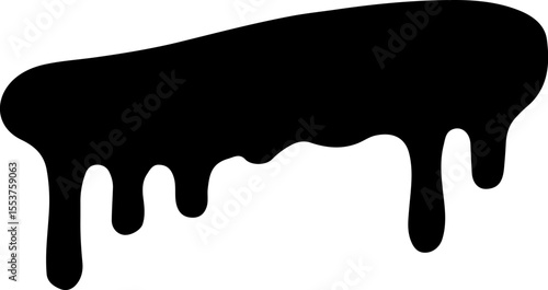 Grungy black ink splatter with chaotic texture, ideal for abstract backgrounds or artistic accents