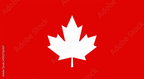 Red background with white maple leaf. Canada Day symbol, perfect for festive celebrations and patriotic designs. This image is ideal for creating Canada Day themed invitations, posters,
