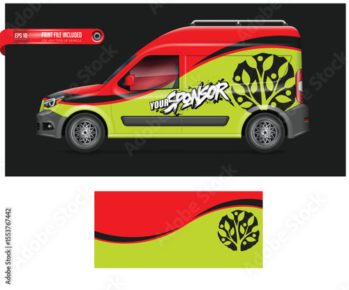 Vehicle Wrap Design Template for Car Truck Van