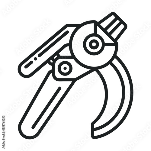 Line art illustration of wire cutter