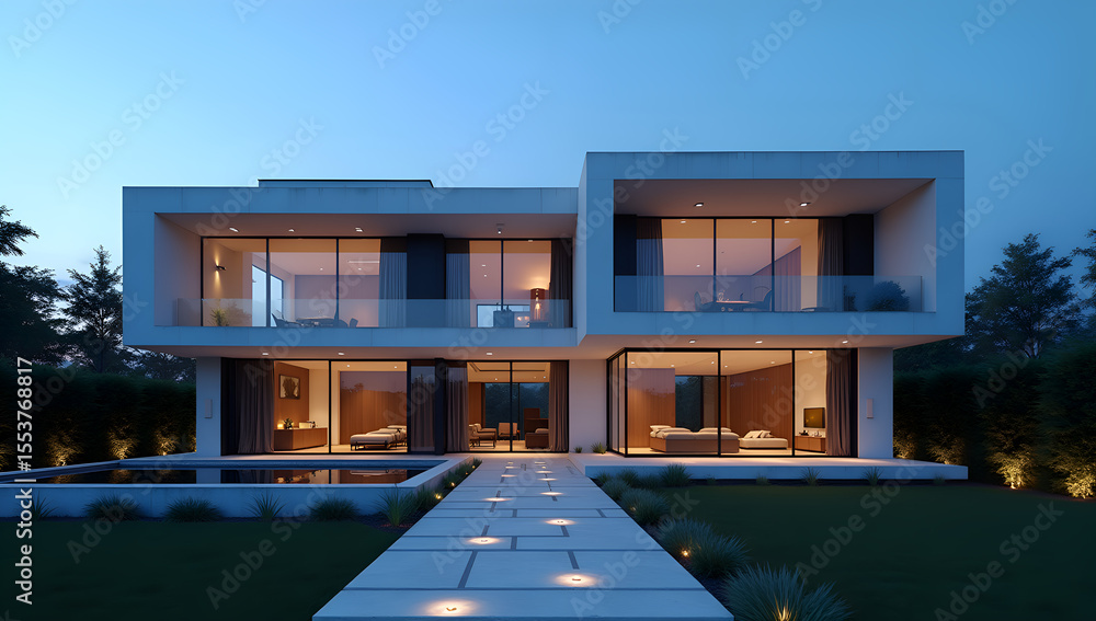 Fototapeta premium Contemporary Haven at Dusk