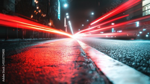 Night city street with motion blur