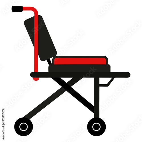 A medical ambulatory chair silhouette vector illustration