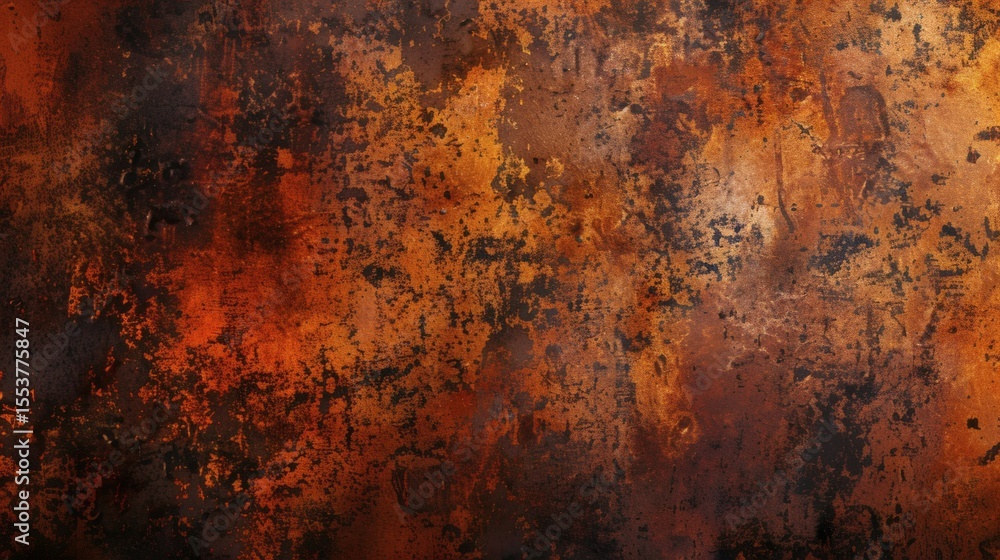 Obraz premium Rusty Metal Texture Background with Orange and Brown Patina