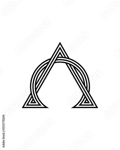 alpha omega on white background for tattoo symbol religion icon logo. vector illustration