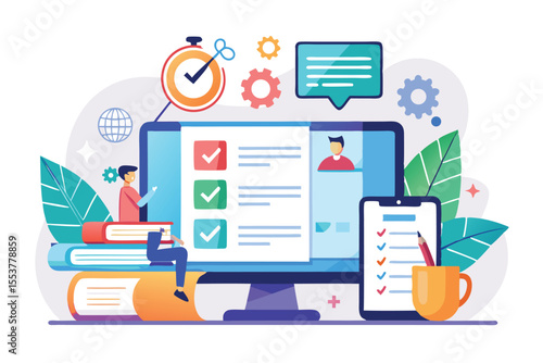 Online test platform enables students to check answers efficiently during examination preparation with visual aids and interactive elements