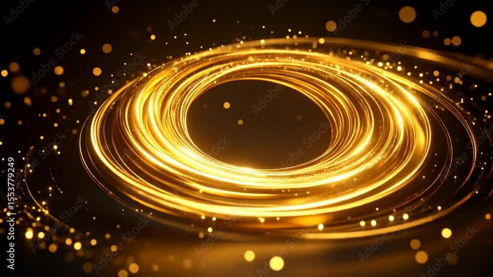 Radiant Rings: A Dazzling Display of Golden Light Trails and Sparkles Radiant Rings: A Dazzling Display of Golden Light Trails and Sparkles