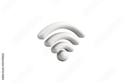 PNG 3d white wifi symbol on transparent background