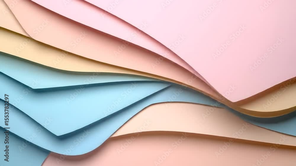 Subtle Pastels Wavy Paper Abstract Animated Background for Creative Projects