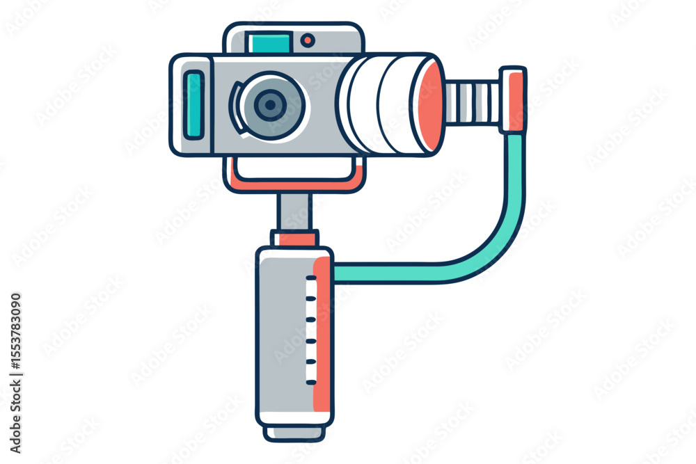 Fototapeta premium Camera Gimbal Device Minimal Drawing